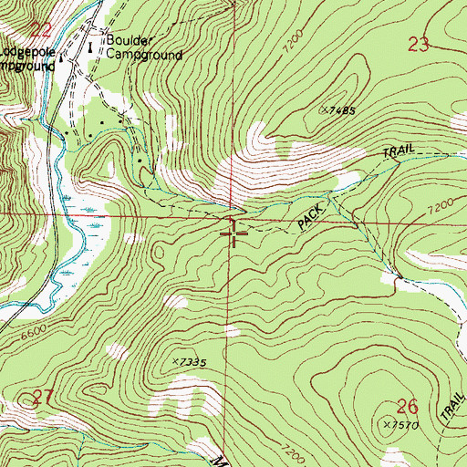 Topographic Map of Pettengill Creek, MT