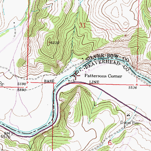 Topographic Map of Patterson Corner, MT