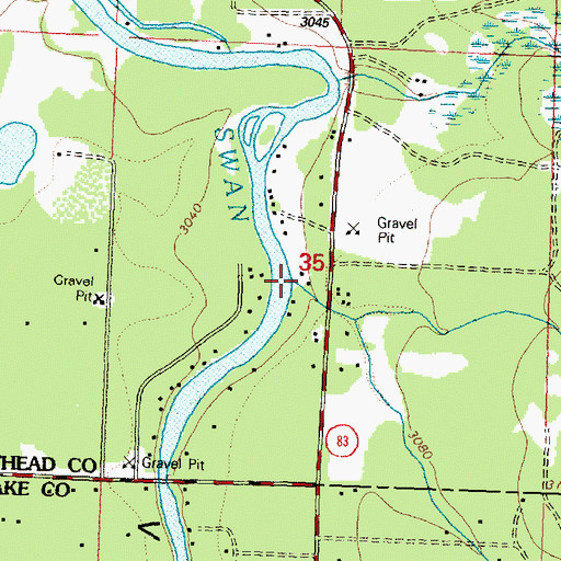 Topographic Map of Patterson Creek, MT