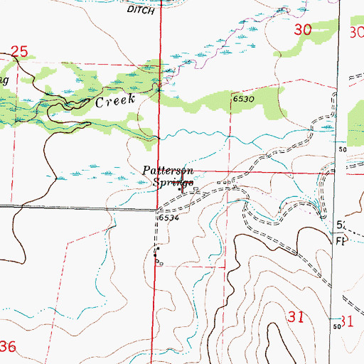 Topographic Map of Patterson Springs, MT