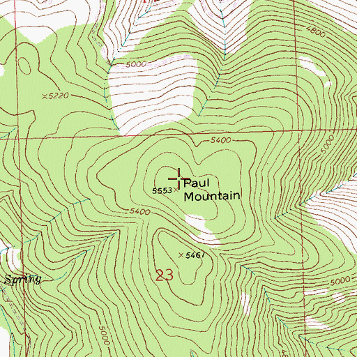 Topographic Map of Paul Mountain, MT