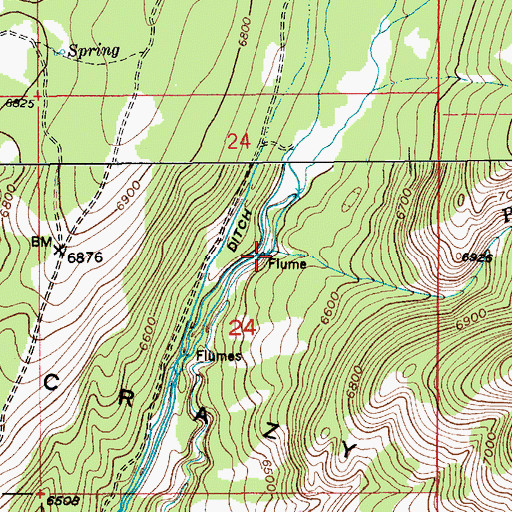 Topographic Map of Pauline Creek, MT