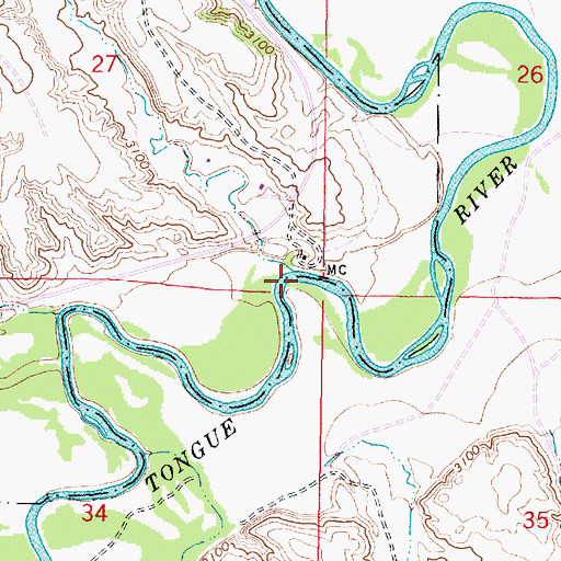 Topographic Map of Pawnee Creek, MT