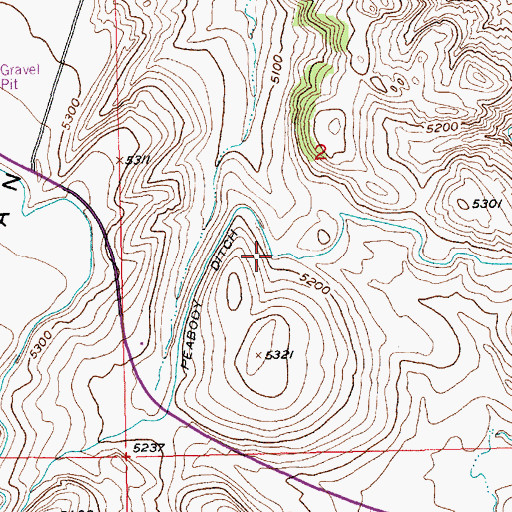 Topographic Map of Peabody Ditch, MT