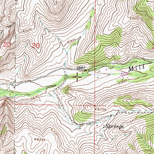 Topographic Map of Peacock Creek, MT