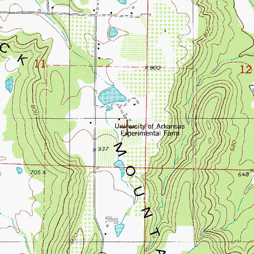 Topographic Map of University of Arkansas Experimental Farm, AR
