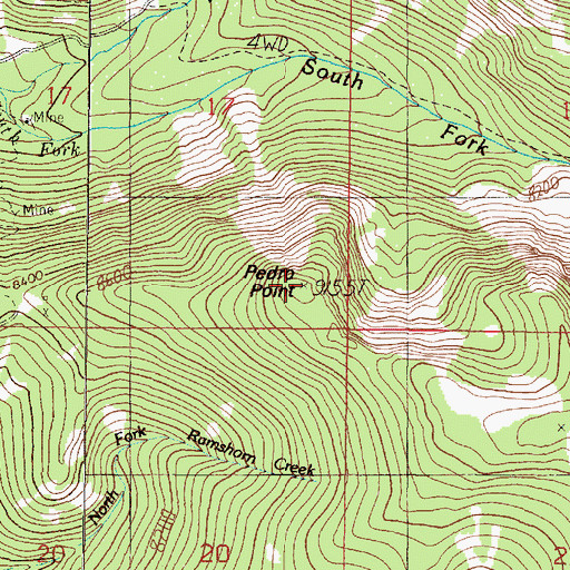 Topographic Map of Pedro Point, MT