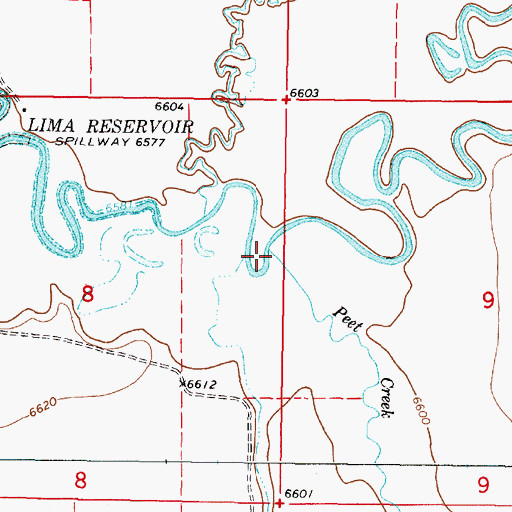 Topographic Map of Peet Creek, MT