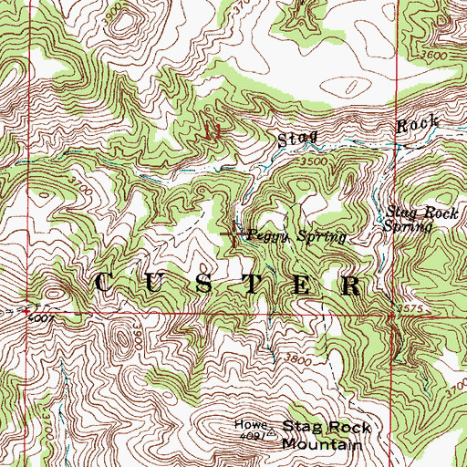 Topographic Map of Peggy Spring, MT