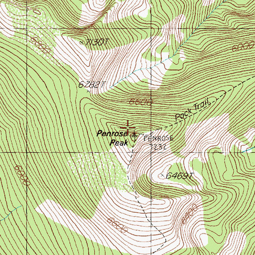 Topographic Map of Penrose Peak, MT