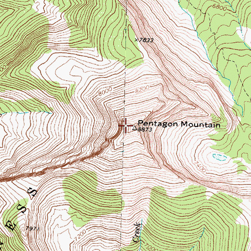 Topographic Map of Pentagon Mountain, MT