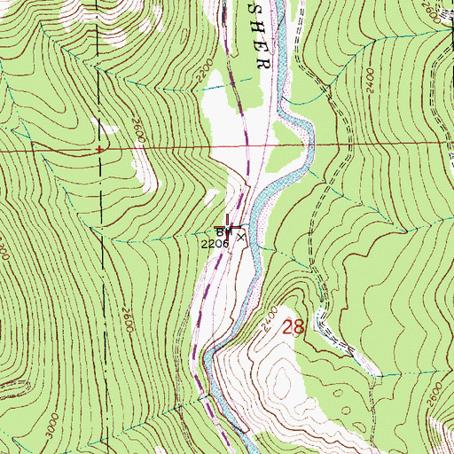 Topographic Map of Peoples Creek, MT