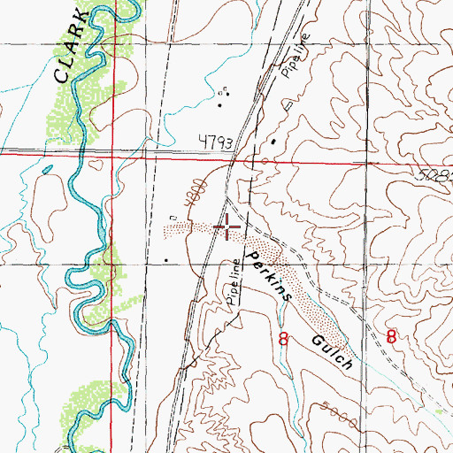 Topographic Map of Perkins Gulch, MT