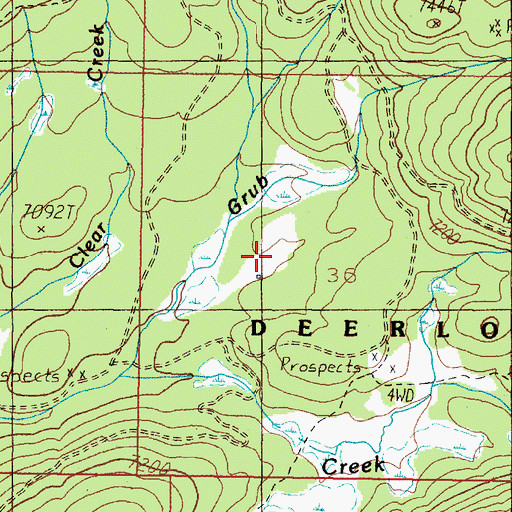 Topographic Map of Perry Parks Placer Mine, MT