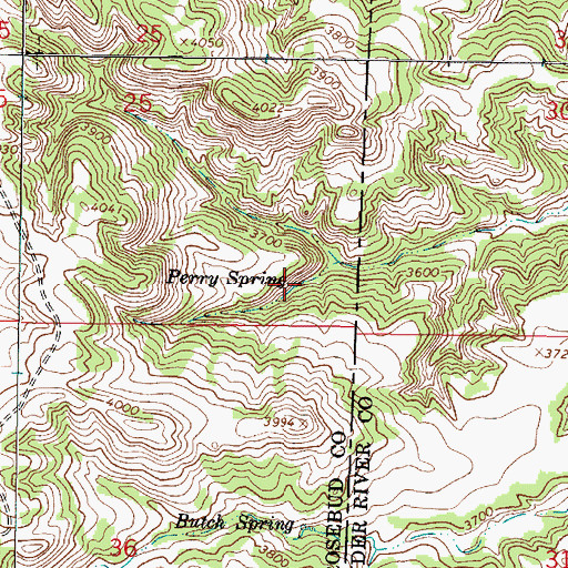 Topographic Map of Perry Spring, MT
