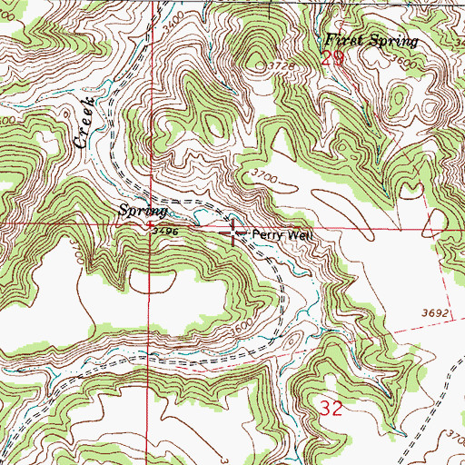 Topographic Map of Perry Well, MT