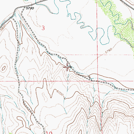 Topographic Map of Peterson Ditch, MT