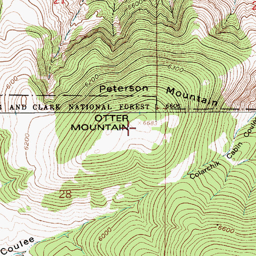 Topographic Map of Otter Mountain, MT