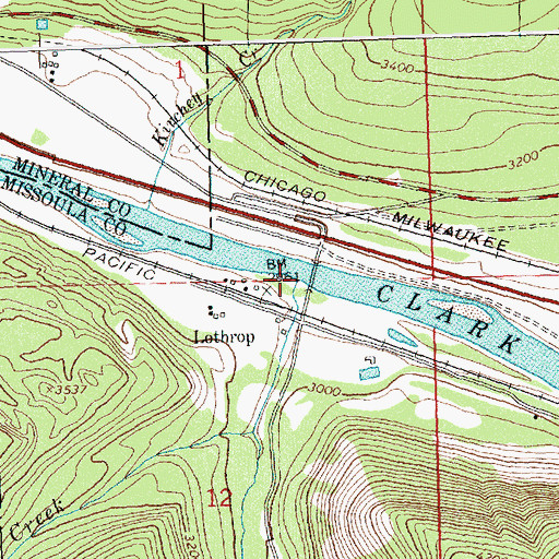 Topographic Map of Petty Creek, MT