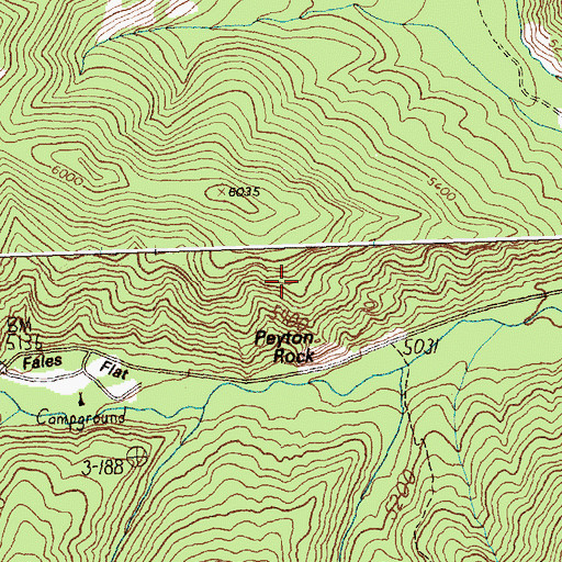 Topographic Map of Peyton Rock, MT