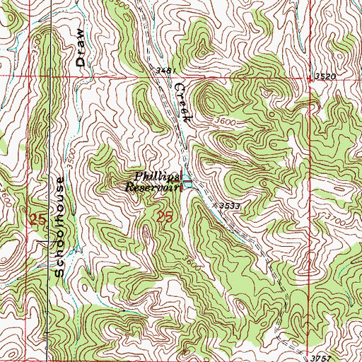 Topographic Map of Phillips Reservoir, MT
