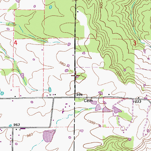 Topographic Map of Hopewell Church (historical), AR
