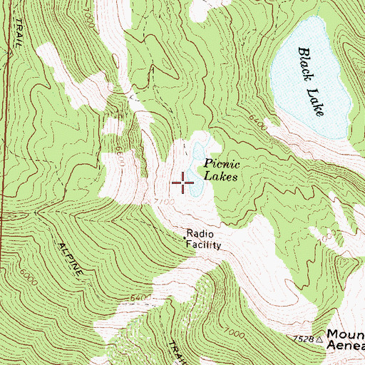 Topographic Map of Picnic Lakes, MT