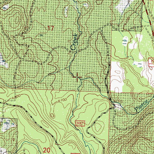 Topographic Map of Pierce Creek, MT