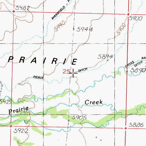 Topographic Map of Pierce Ditch, MT