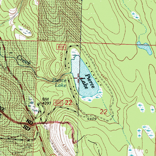 Topographic Map of Pierce Lake, MT