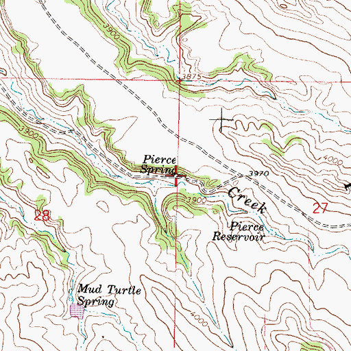 Topographic Map of Pierce Spring, MT