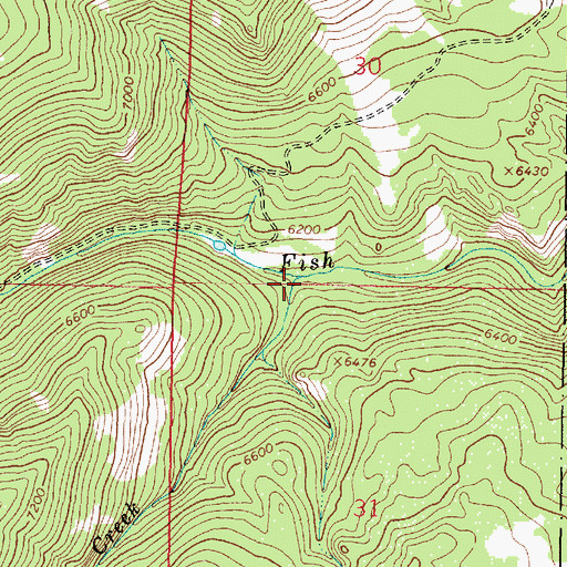 Topographic Map of Pigeon Creek, MT