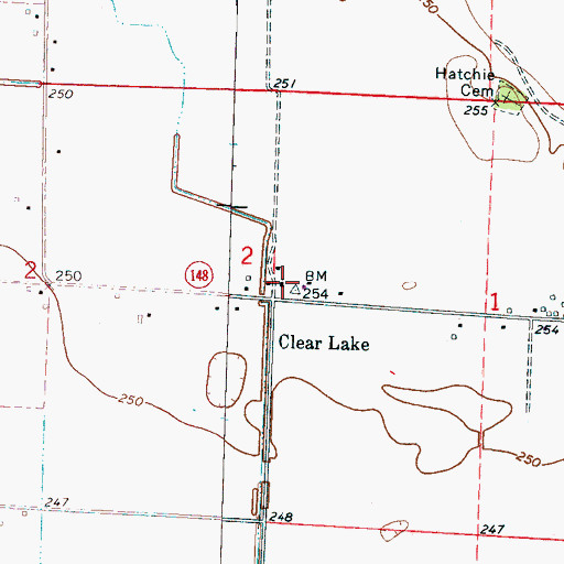 Topographic Map of Clear Lake Baptist Church, AR