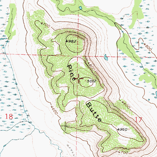 Topographic Map of Pine Butte, MT