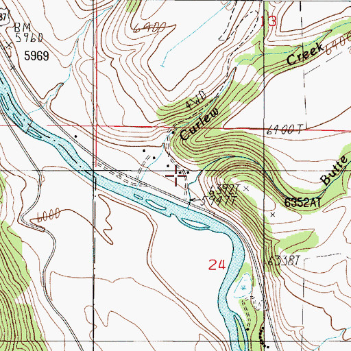 Topographic Map of Pine Butte Lodge, MT