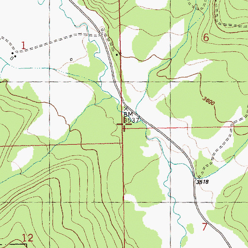 Topographic Map of Pine Creek, MT