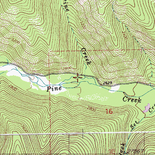 Topographic Map of Pine Creek, MT