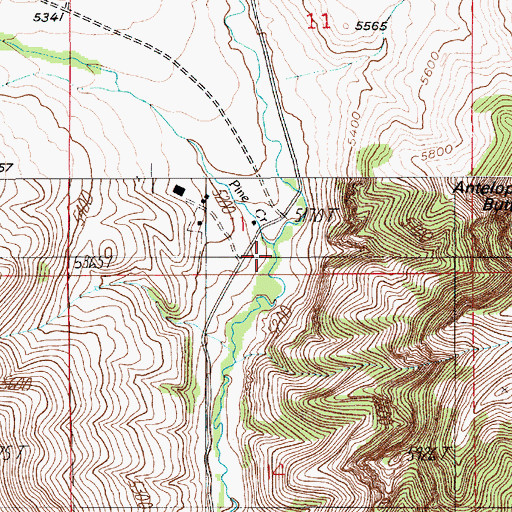 Topographic Map of Pine Creek, MT