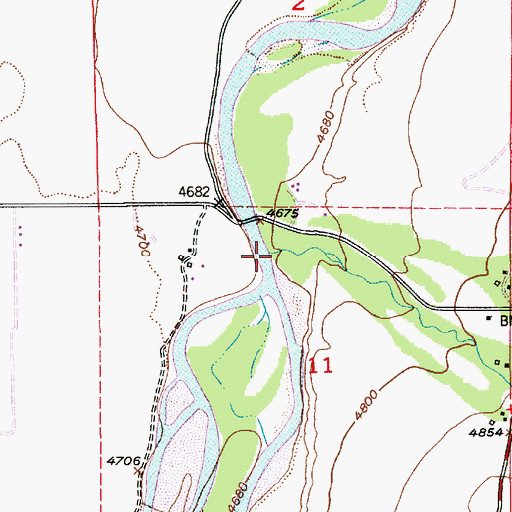 Topographic Map of Pine Creek, MT