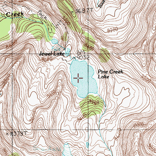 Topographic Map of Pine Creek Lake, MT