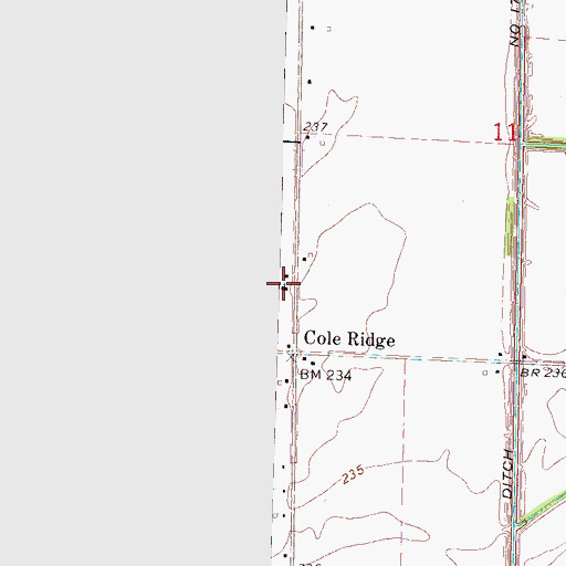 Topographic Map of Cole Ridge Baptist Church, AR