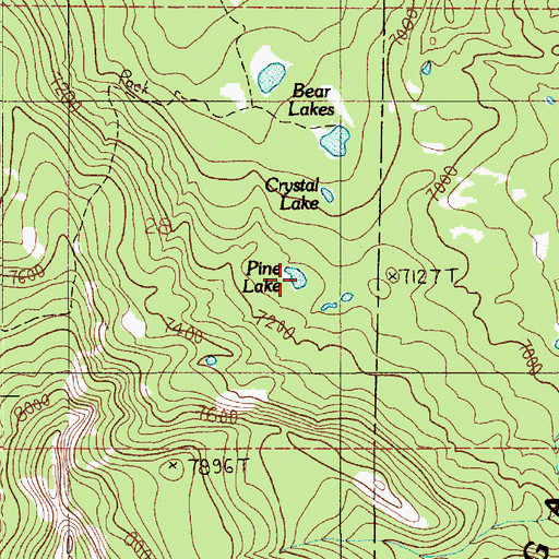Topographic Map of Pine Lake, MT