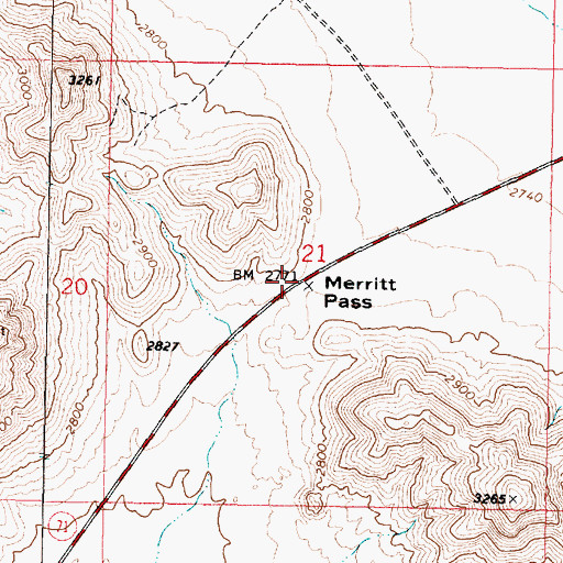 Topographic Map of Merritt Pass, AZ