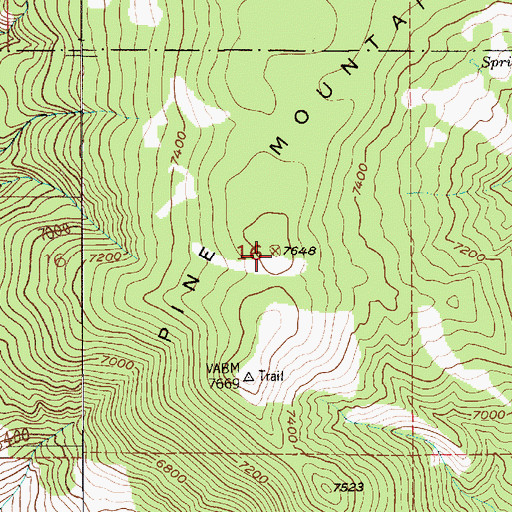 Topographic Map of Pine Mountain, MT