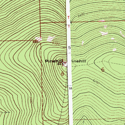 Topographic Map of Pinehill, MT