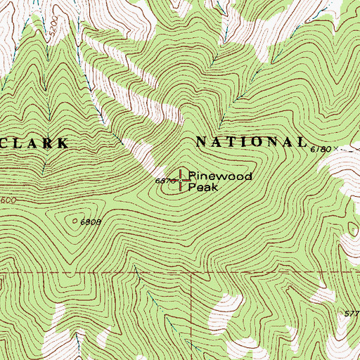 Topographic Map of Pinewood Peak, MT