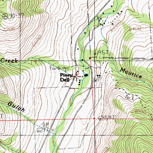 Topographic Map of Piney Dell, MT