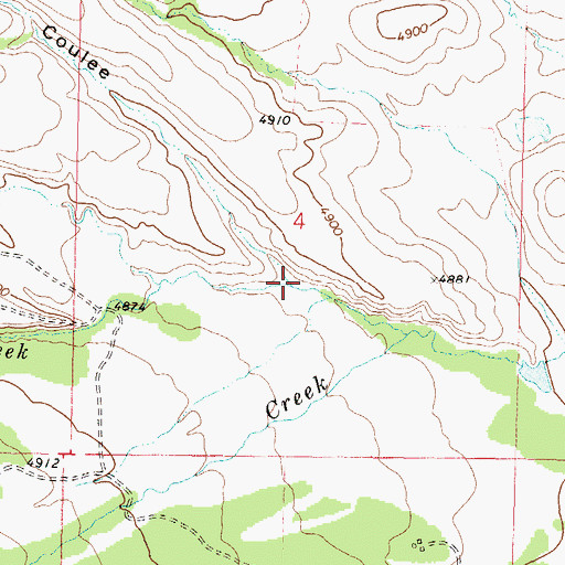 Topographic Map of Pings Coulee, MT