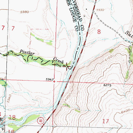 Topographic Map of Pintler Creek, MT