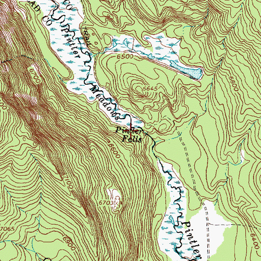 Topographic Map of Pintler Falls, MT